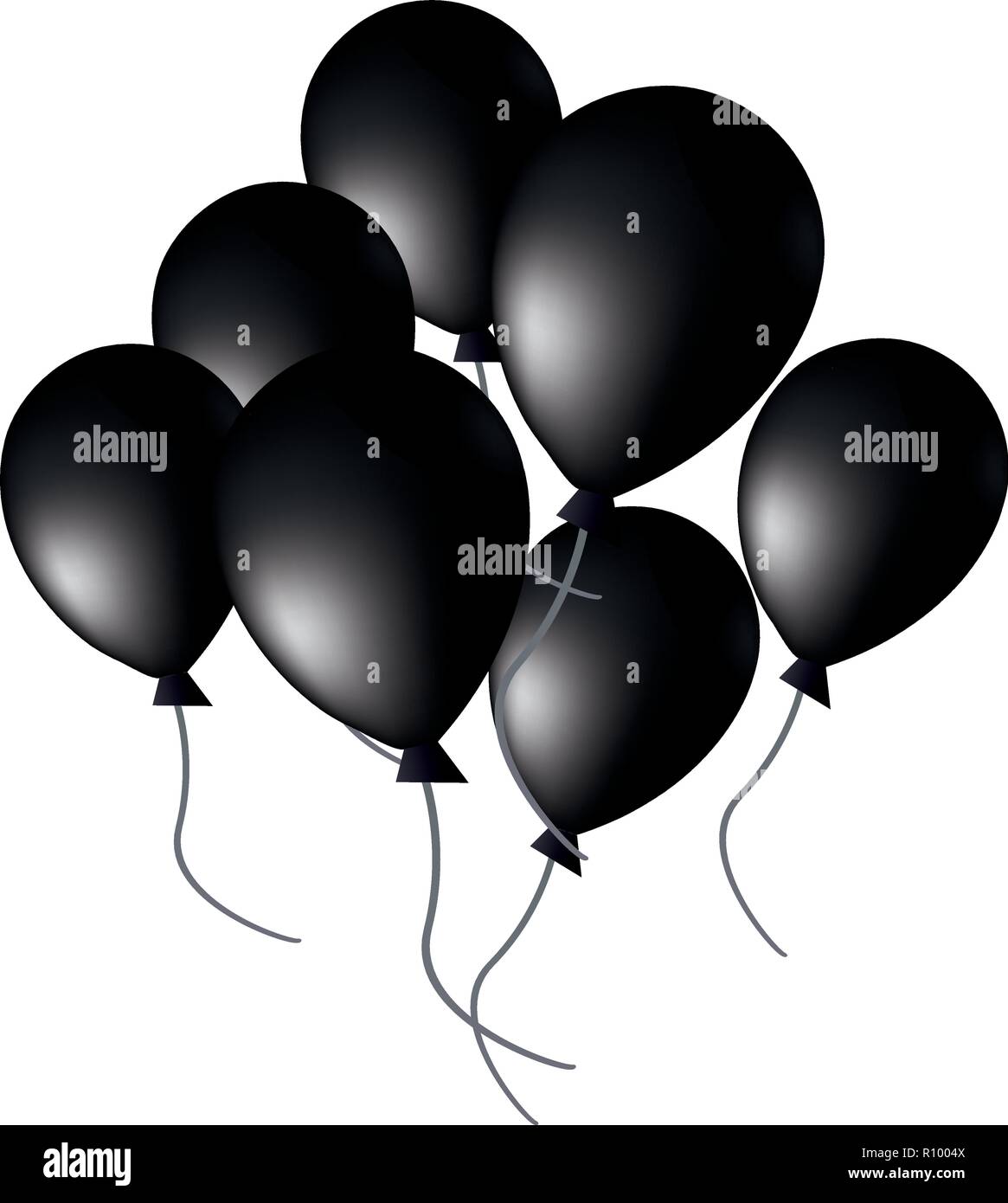bunch balloons party on white background vector illustration Stock ...