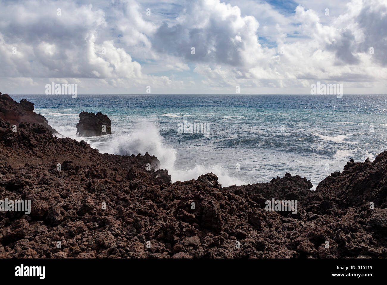 Pahoa, Hawaii Cooled lava from the 2018 eruption of the Kilauea volcano. This lava flow
