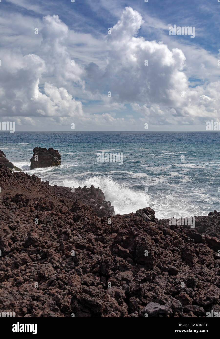 Pahoa, Hawaii Cooled lava from the 2018 eruption of the Kilauea volcano. This lava flow