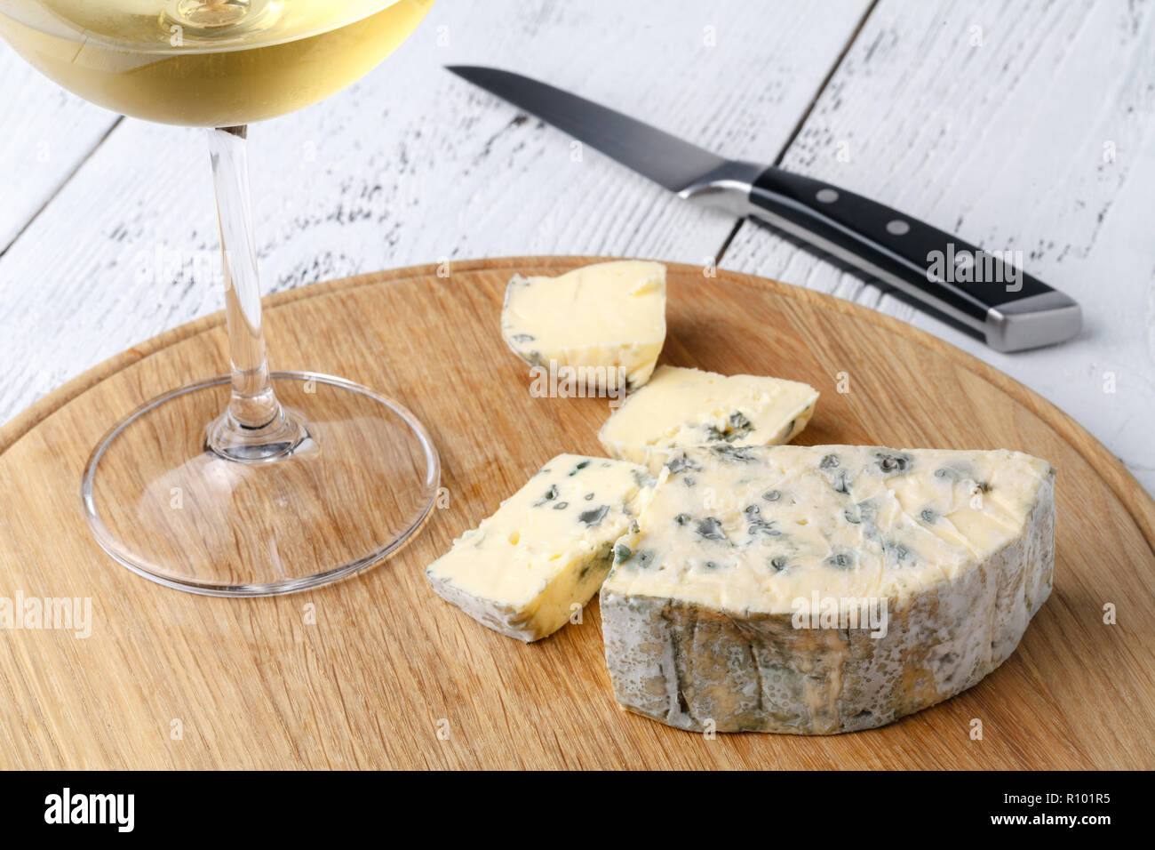 Close up view of dorblu cheese Stock Photo