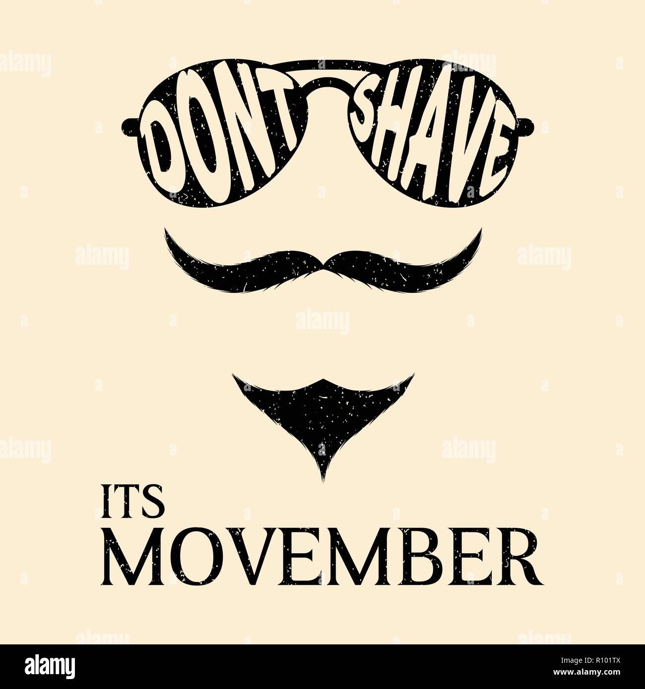 Movember Mustache Poster Design Stock Vector