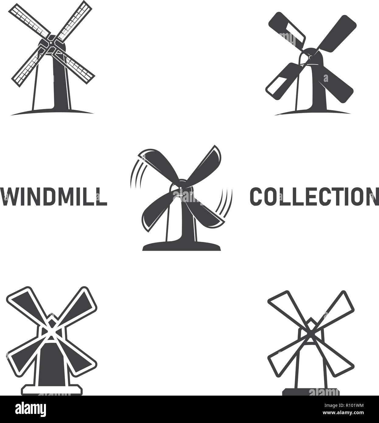 Windmill Collection Stock Vector