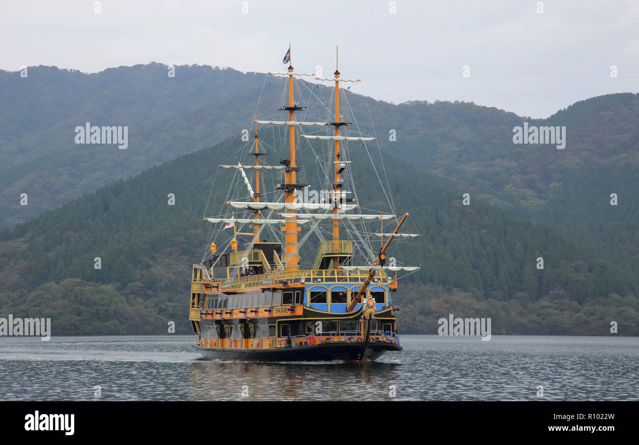 Pirate Ship On Lake Ashi Hakone Japan Stock Photo Alamy