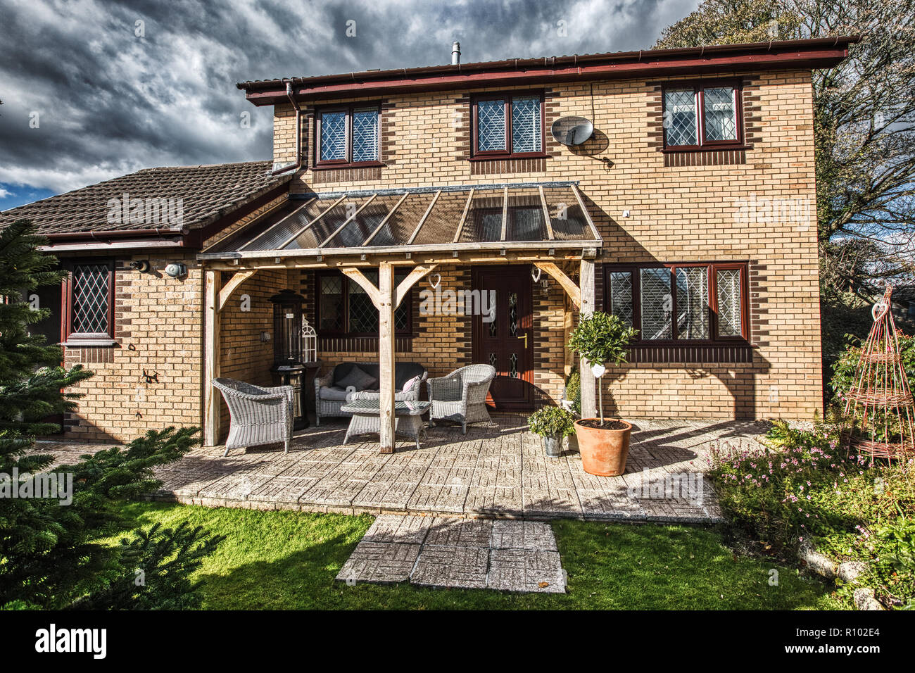 Rear of a 4 bedroom house in Caerphilly South Wales Stock Photo Alamy