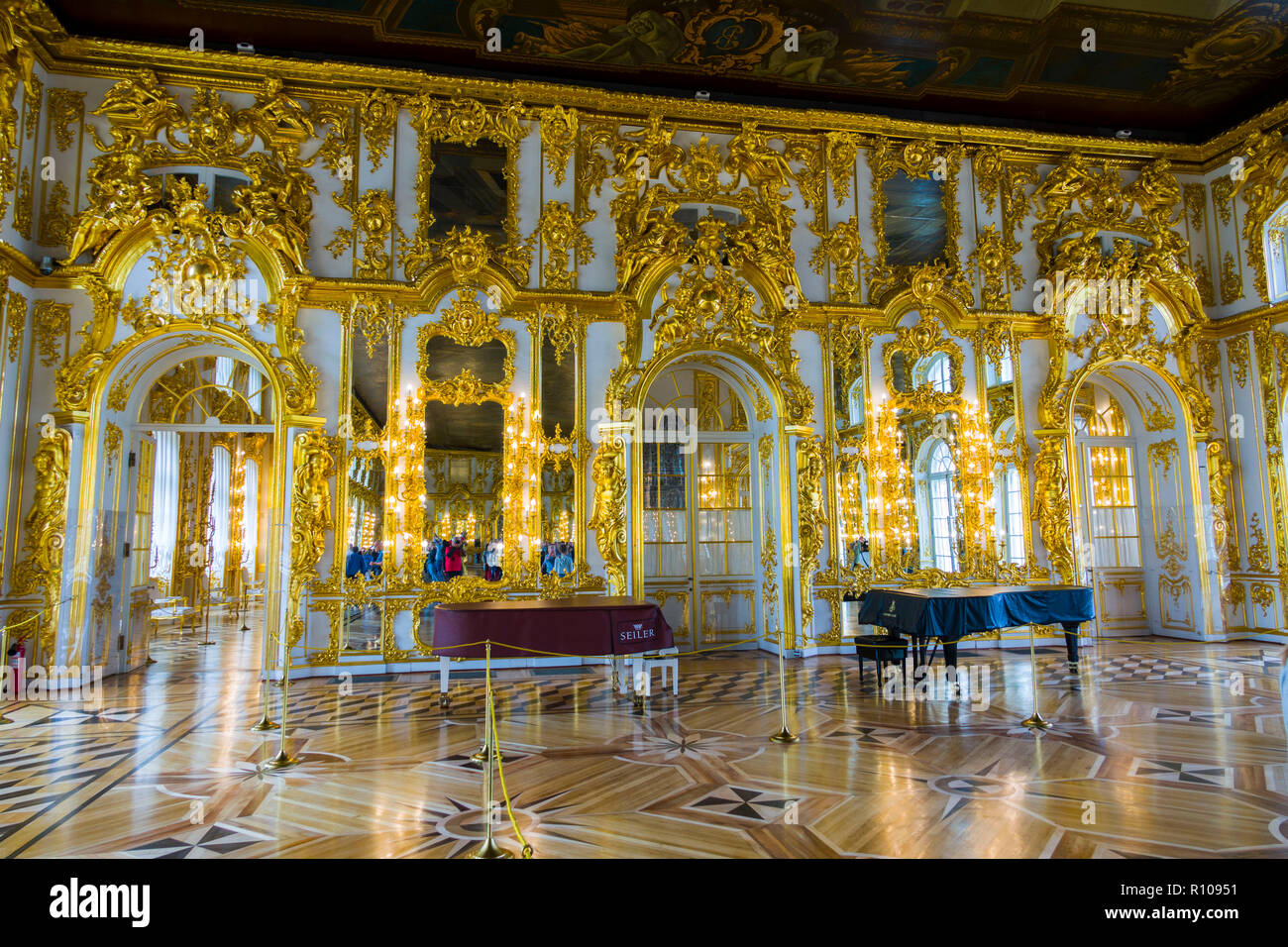 Catherine's Palace at Pushkin inside St Saint Petersburg, Russian Sankt ...