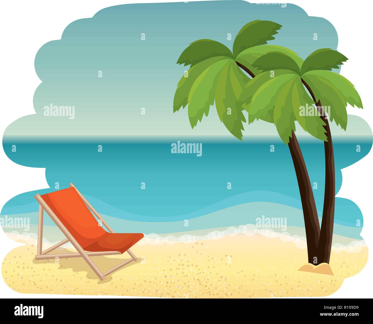 beach seascape scene icon vector illustration design Stock Vector Image ...