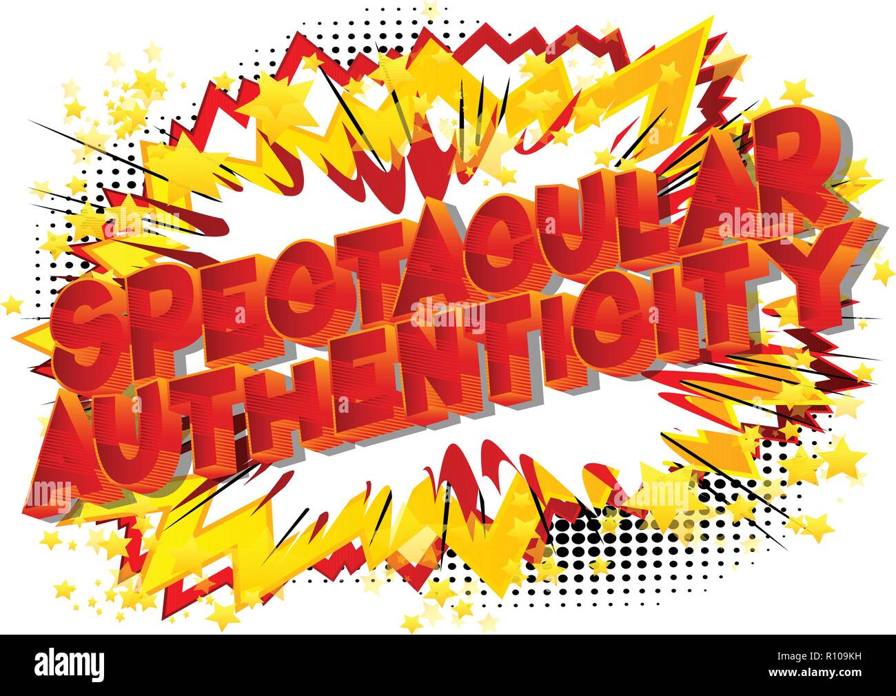 Spectacular Authenticity - Vector illustrated comic book style phrase. Stock Vector