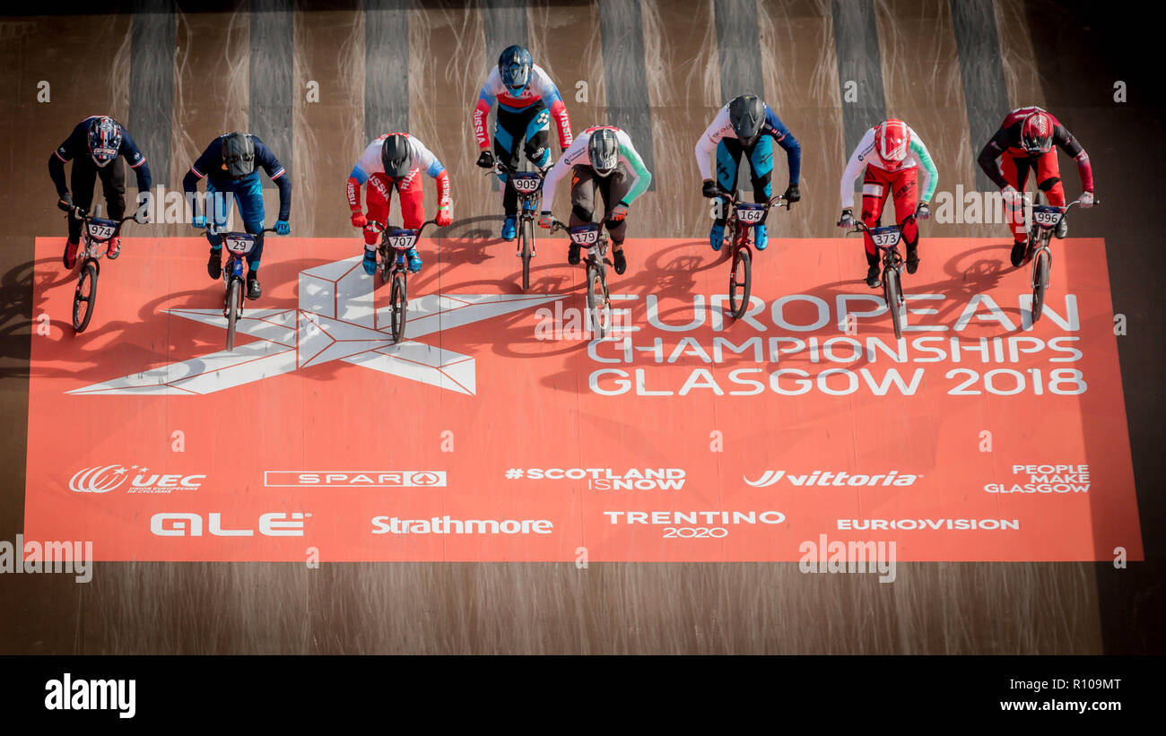 Elite Men. Glasgow2018 European Championships BMX Racing Stock Photo