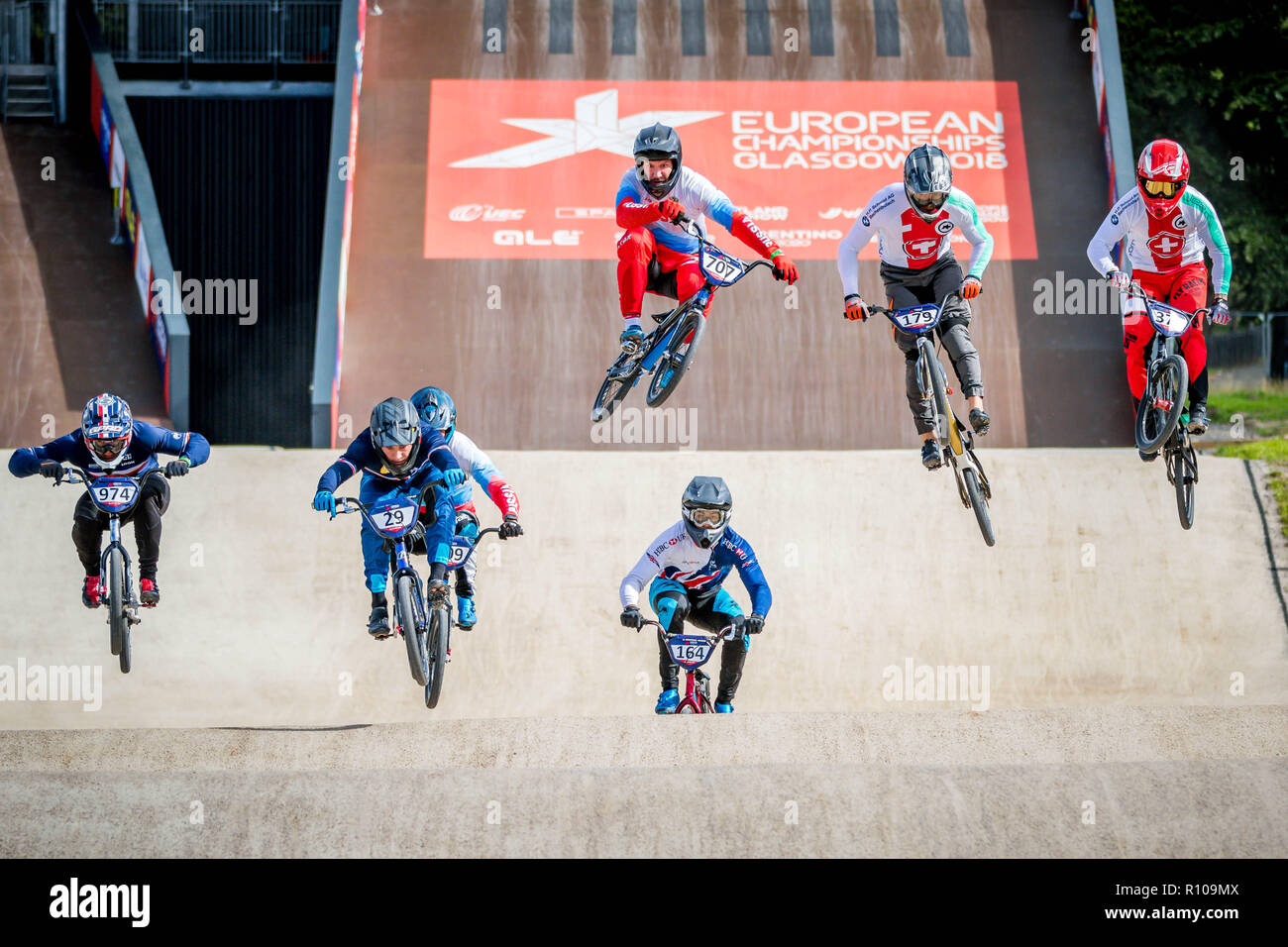 Elite Men. Glasgow2018 European Championships BMX Racing Stock Photo