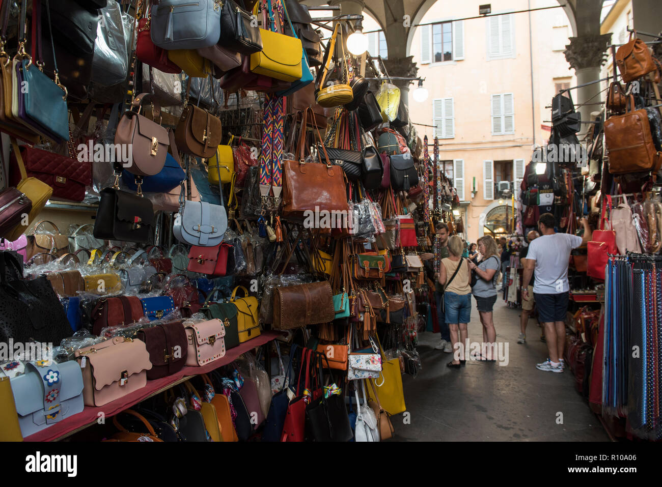 The Straw Market in Florence, Italy Europe Stock Photo
