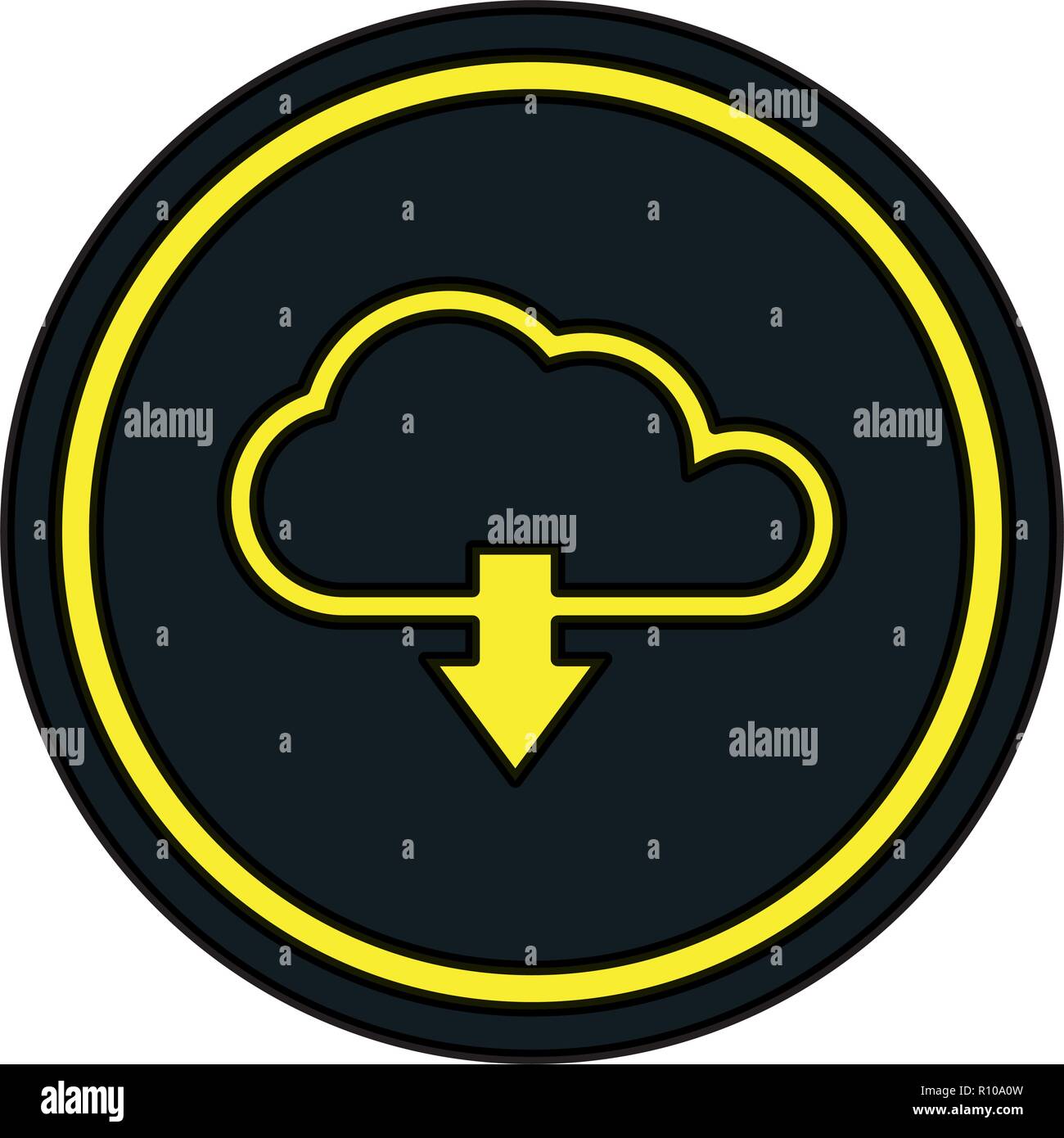 cloud computing server with arrow download vector illustration design ...