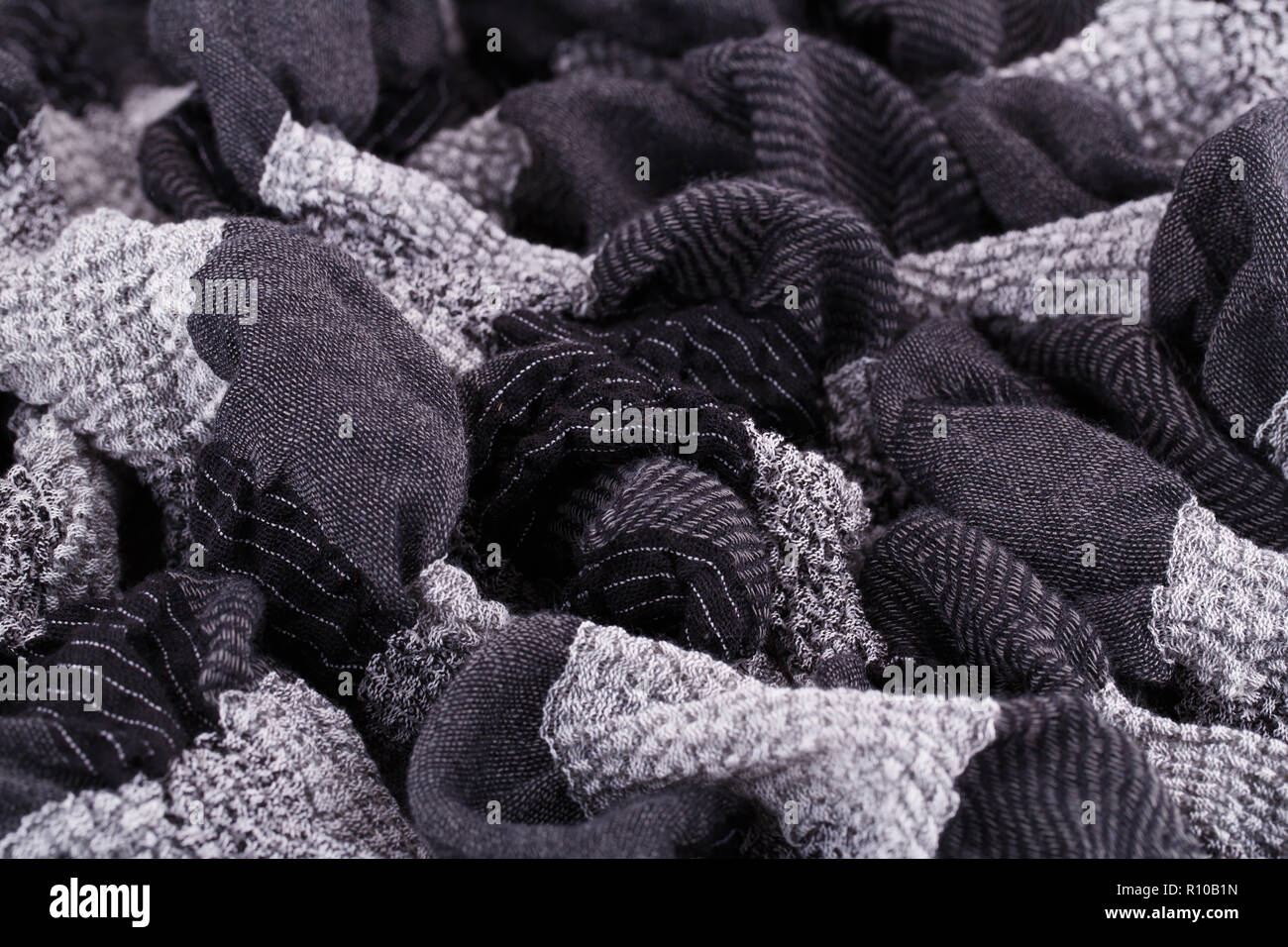 Black and white fabric background closeup picture Stock Photo - Alamy
