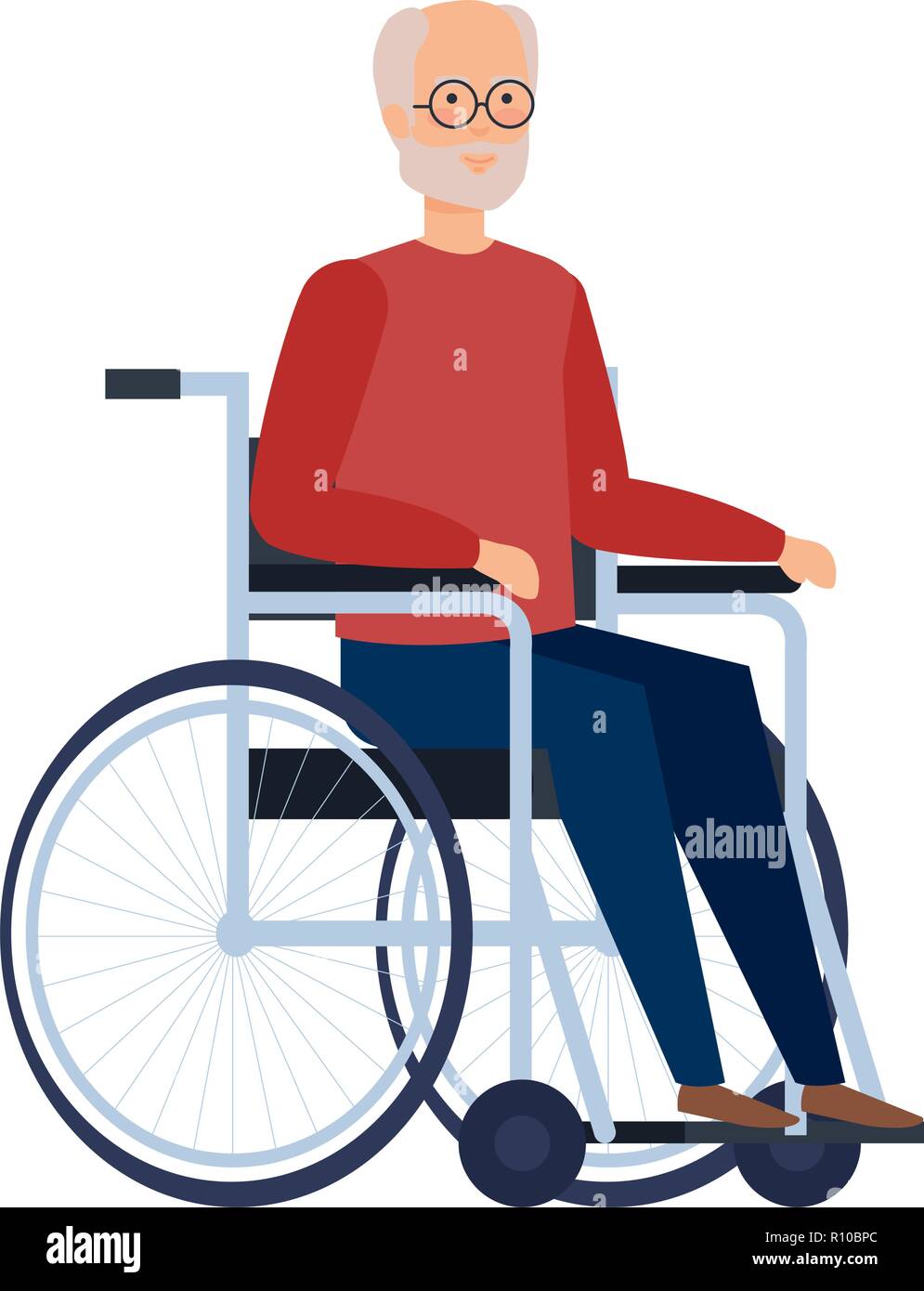 old man in wheelchair vector illustration design Stock Vector Image