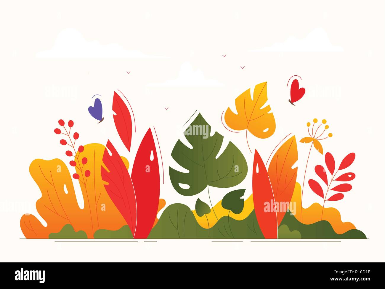 Floral composition - modern flat design style illustration Stock Vector ...