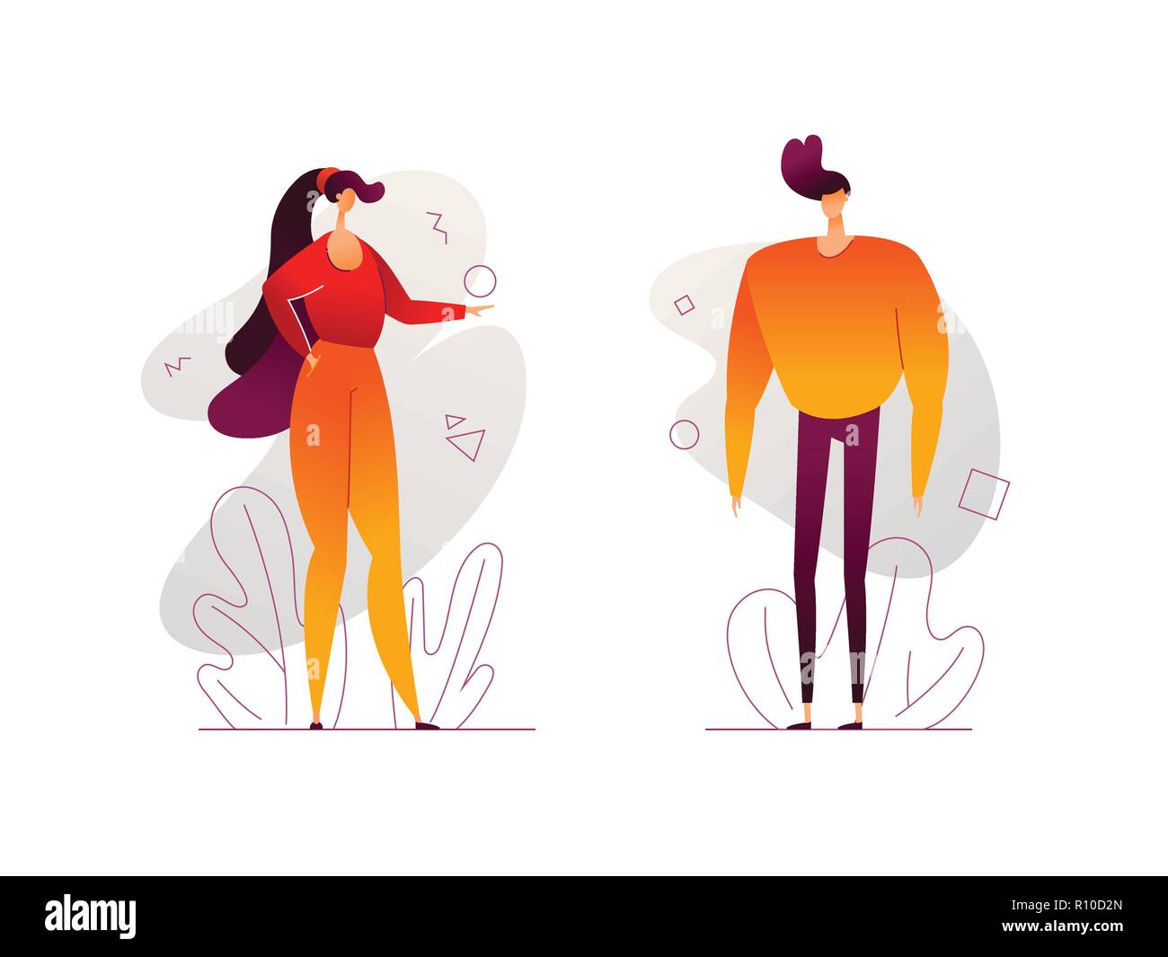 Cute couple - modern flat design style illustration Stock Vector Image ...