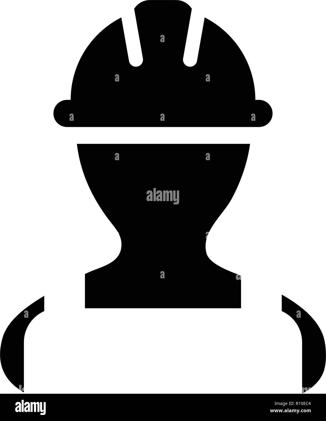 Manual worker icon vector male construction service person profile avatar with hardhat helmet in