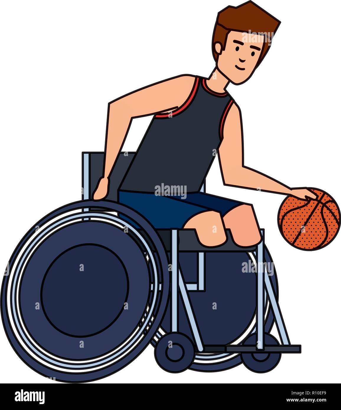 man in wheelchair playing basketball Stock Vector Image & Art - Alamy