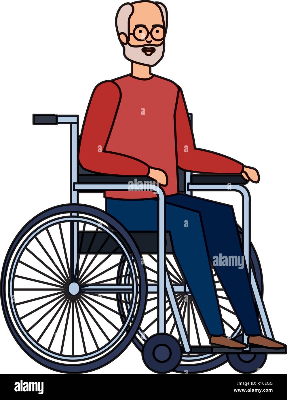old man in wheelchair Stock Vector Image & Art - Alamy