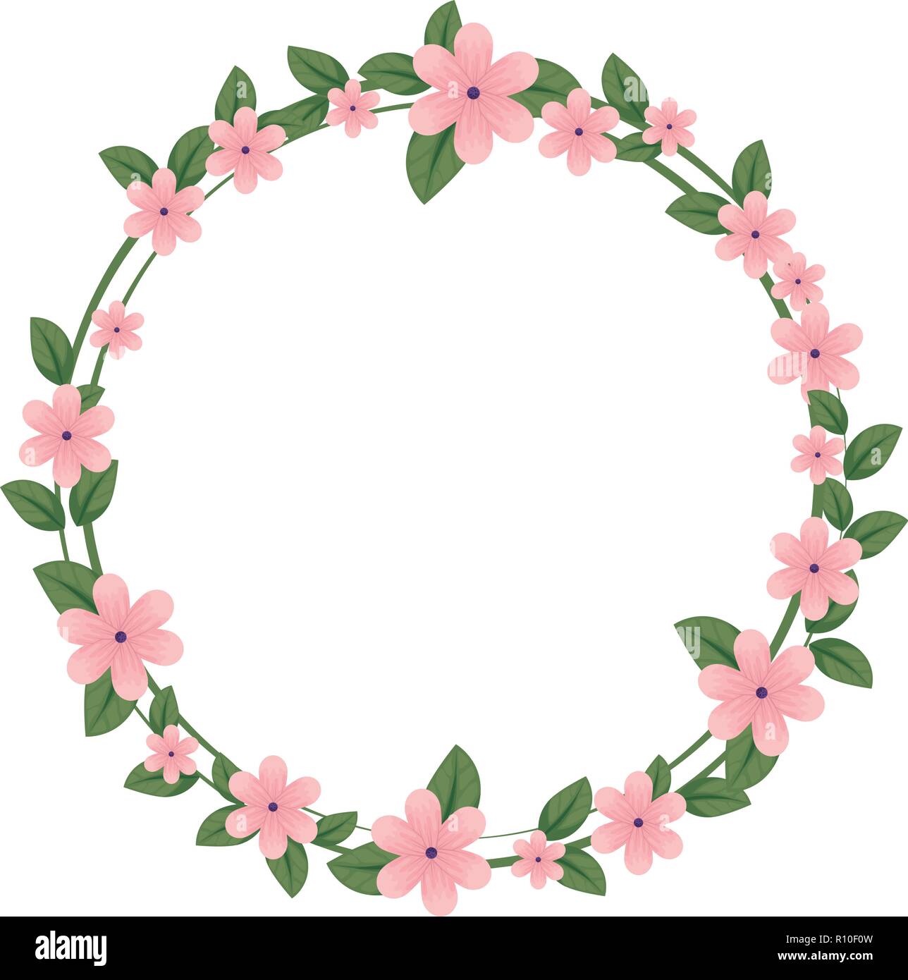 cute flower with leafs crown Stock Vector Image & Art - Alamy