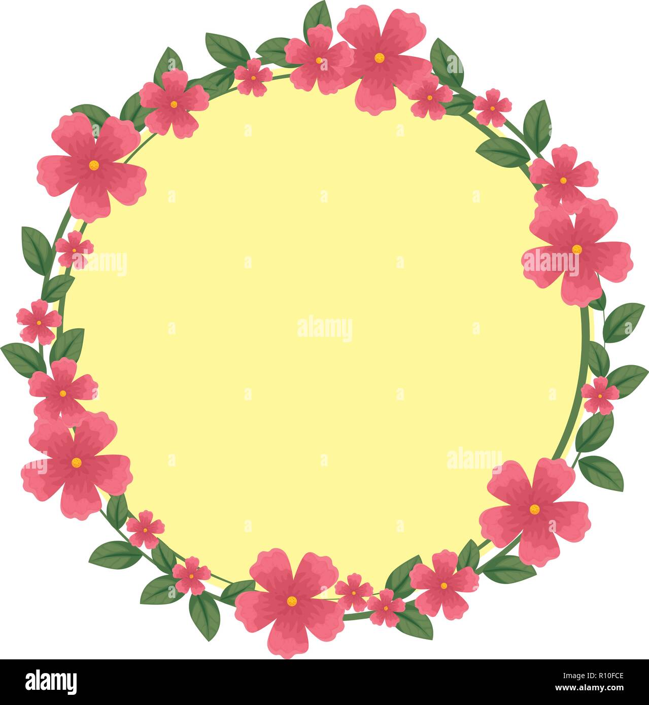 cute flower with leafs crown Stock Vector Image & Art - Alamy