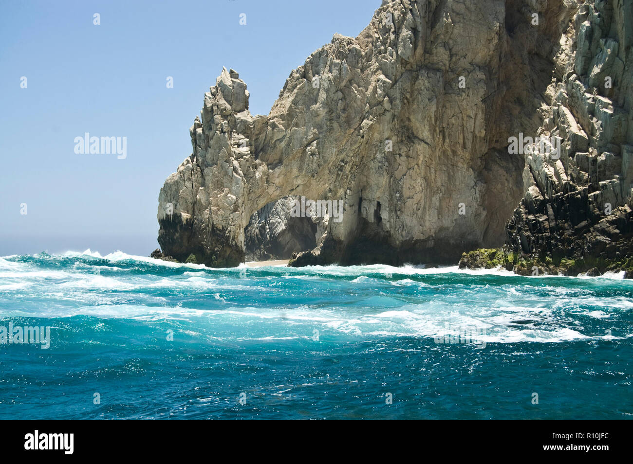Seascape of Cabo San Lucas, Baja California Sur. Mexico, where the sea of Cortes and the pacific ocean meet each other Stock Photo