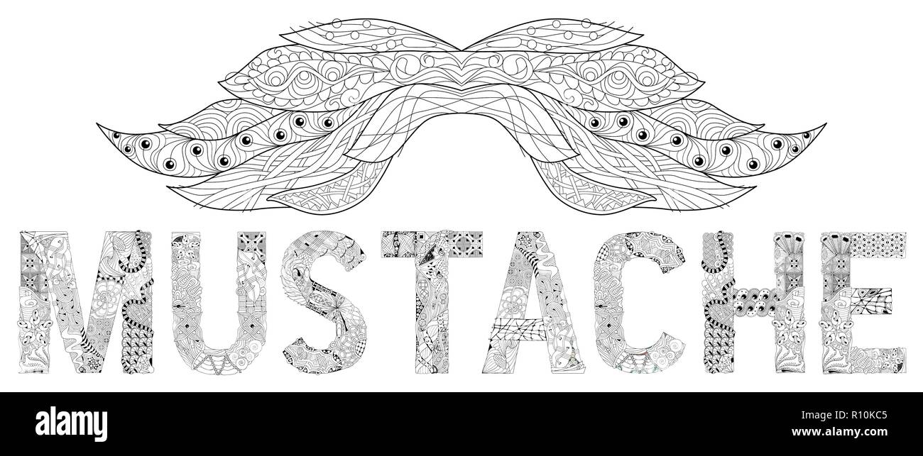 Mustache Ornate Sketch For Your Design Drawing Floral Stock Vector Image Art Alamy