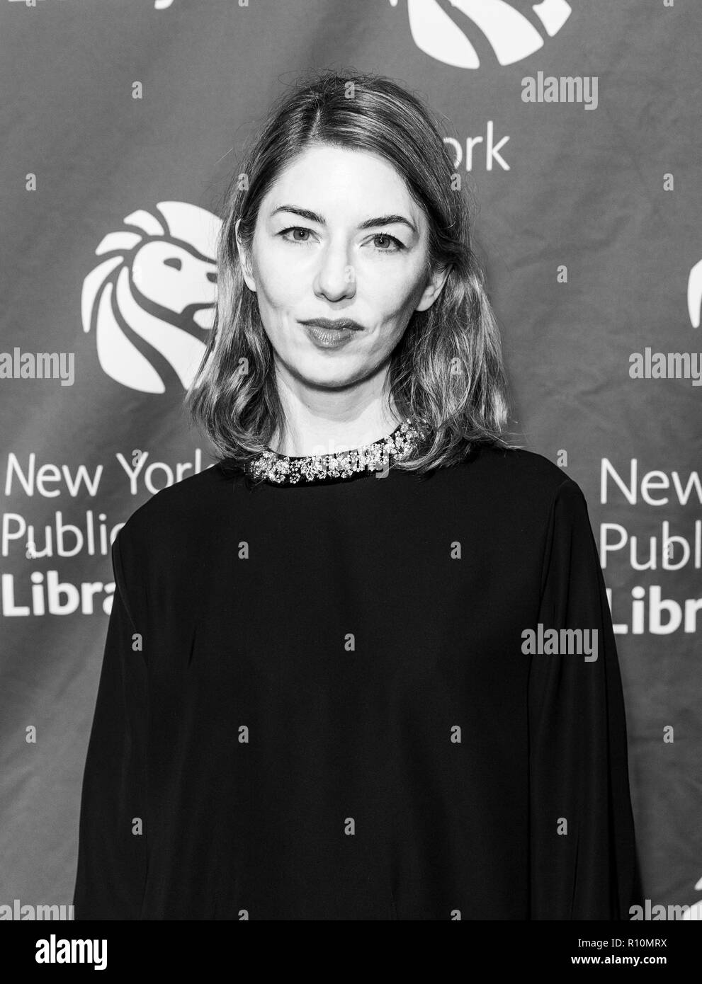 Sofia Coppola is seen wearing black and white faux fur collar coat News  Photo - Getty Images