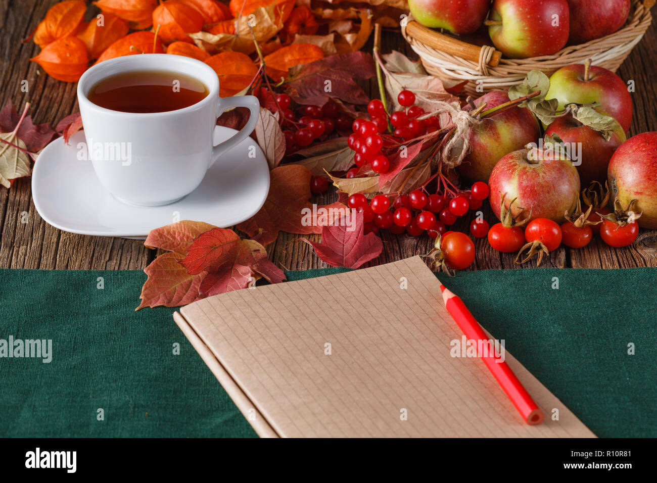 Fall wealth on rustic wooden background Stock Photo - Alamy