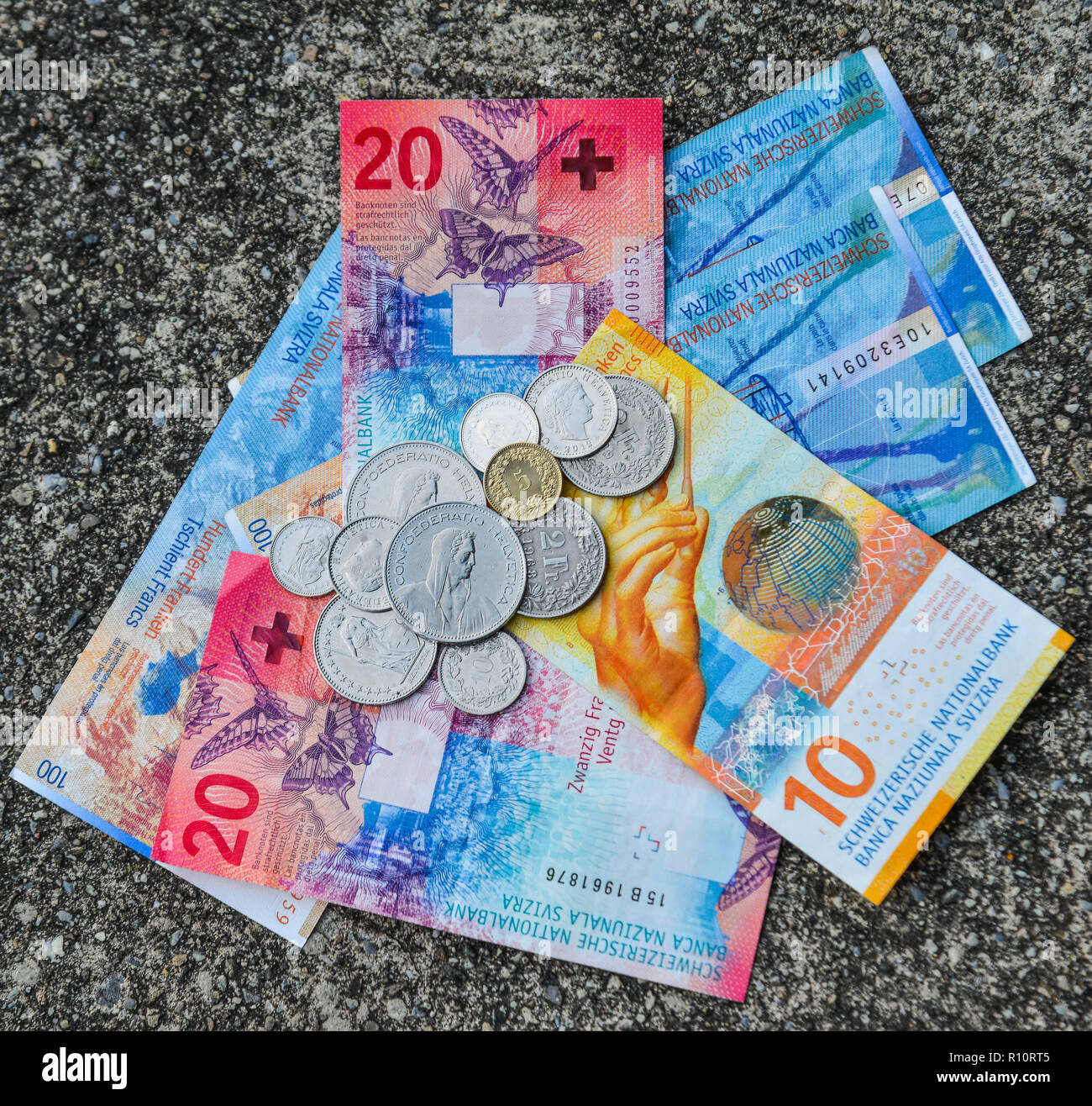 Collection of the new Swiss banknotes (issued in 2017 Stock Photo - Alamy