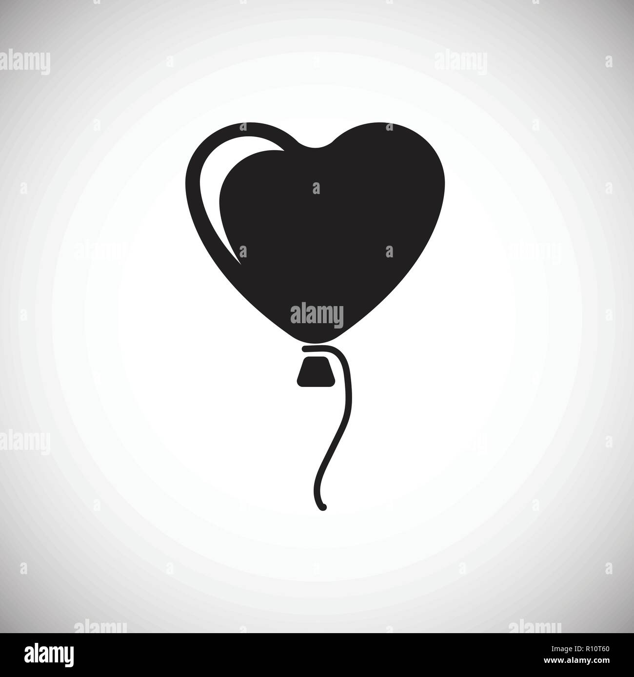 Heart shape air balloon on white background icon Stock Vector Image ...