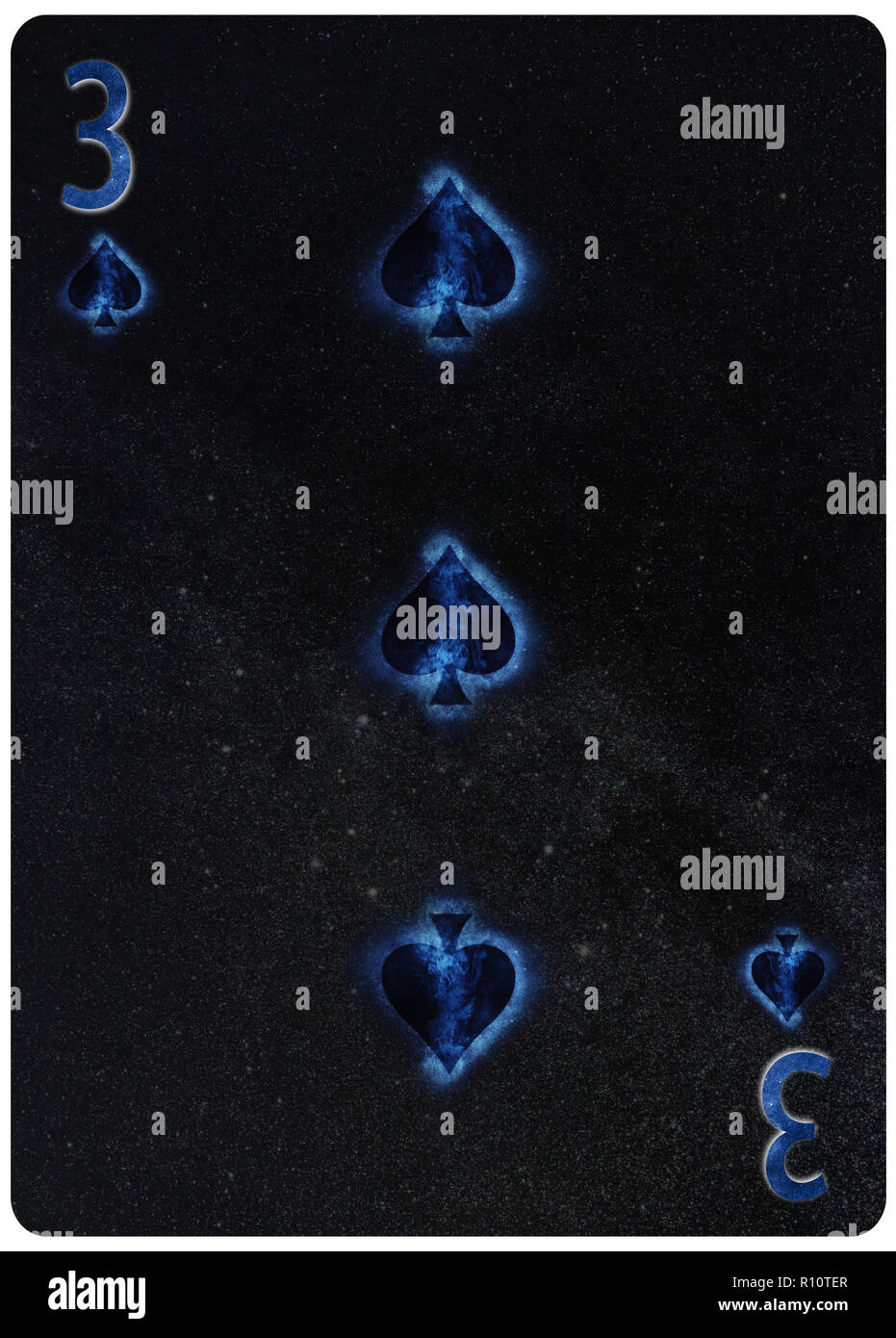 Three of Spades playing card Abstract Background Stock Photo - Alamy