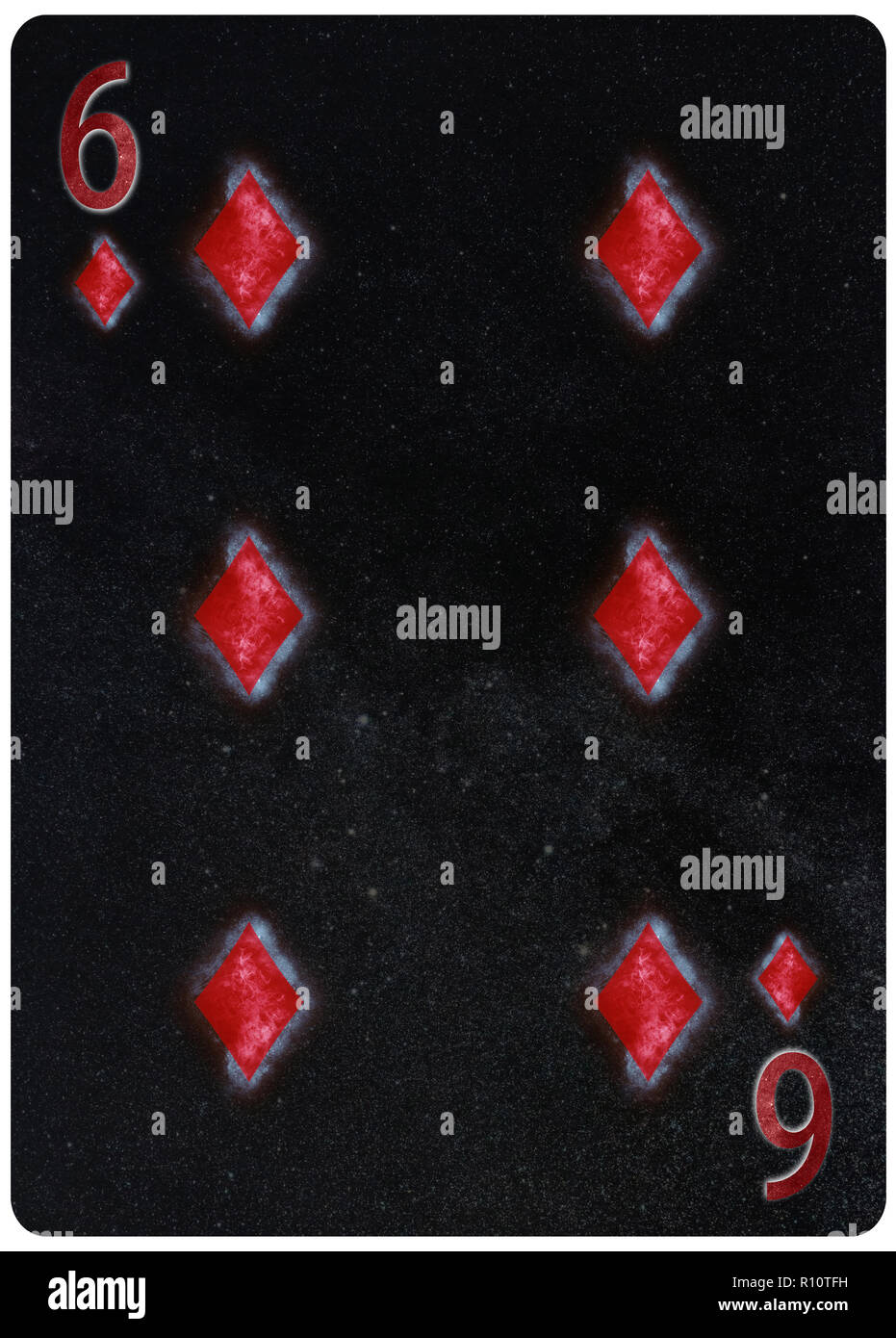 Six of diamonds playing card Abstract Background Stock Photo - Alamy