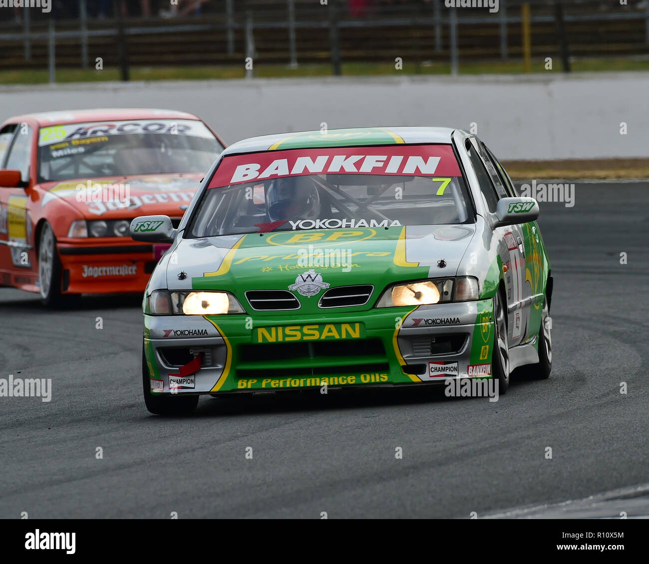 Frisco, Nissan Primera, Super Touring Trophy, Silverstone Classic, July 2018, Silverstone, Northamptonshire, England, circuit racing, cjm-photography, Stock Photo