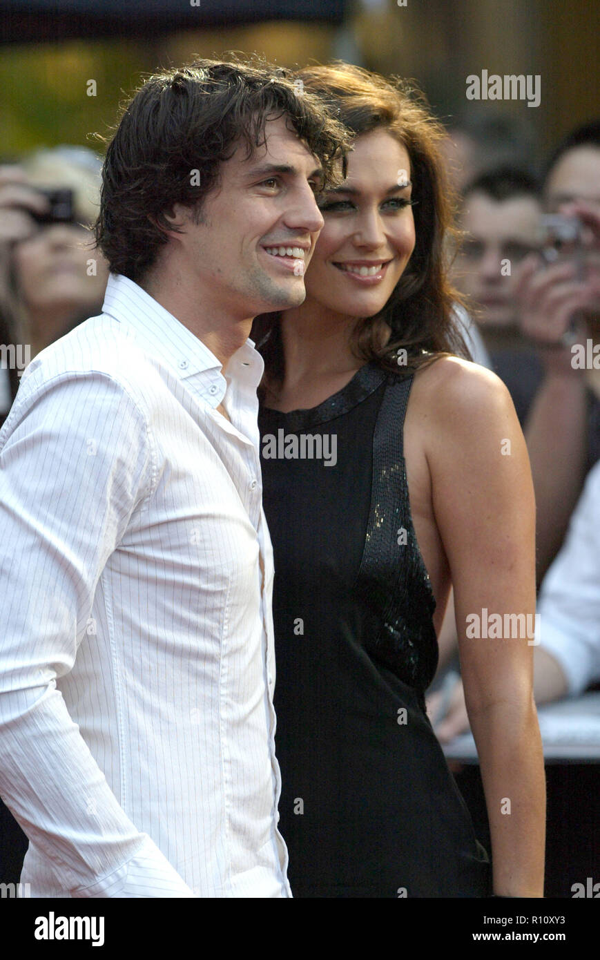 Megan Gale and Andy Lee The premiere of the James Bond 007 'Quantum Of Solace' movie at the Entertainment Quarter. Sydney, Australia. 15.11.08. Stock Photo