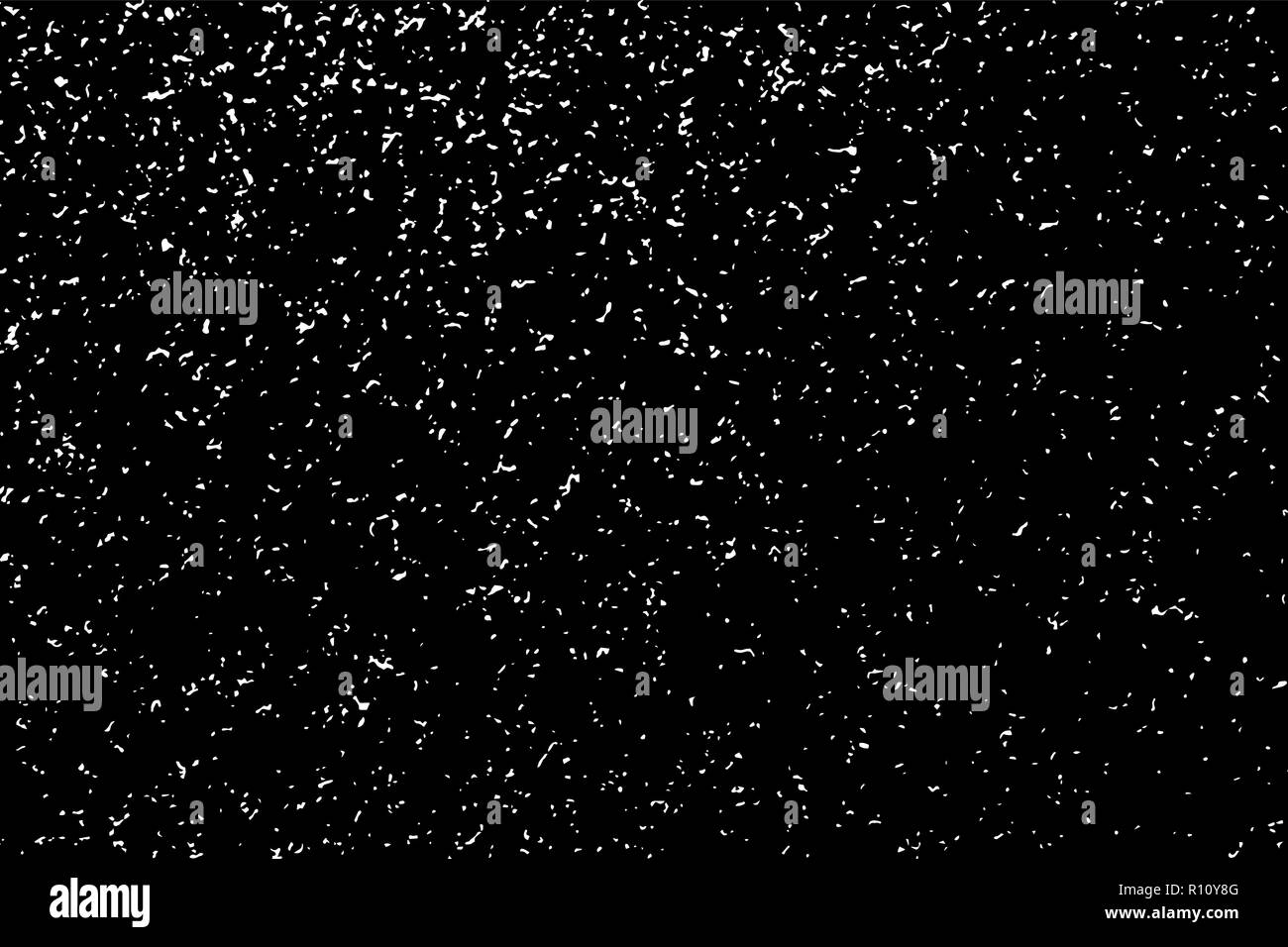 White grainy texture isolated on black background. Particles overlay ...