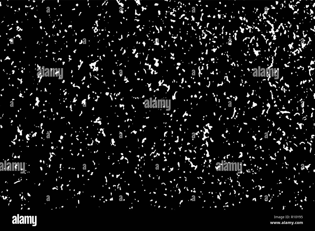 White grainy texture isolated on black background. Particles overlay ...