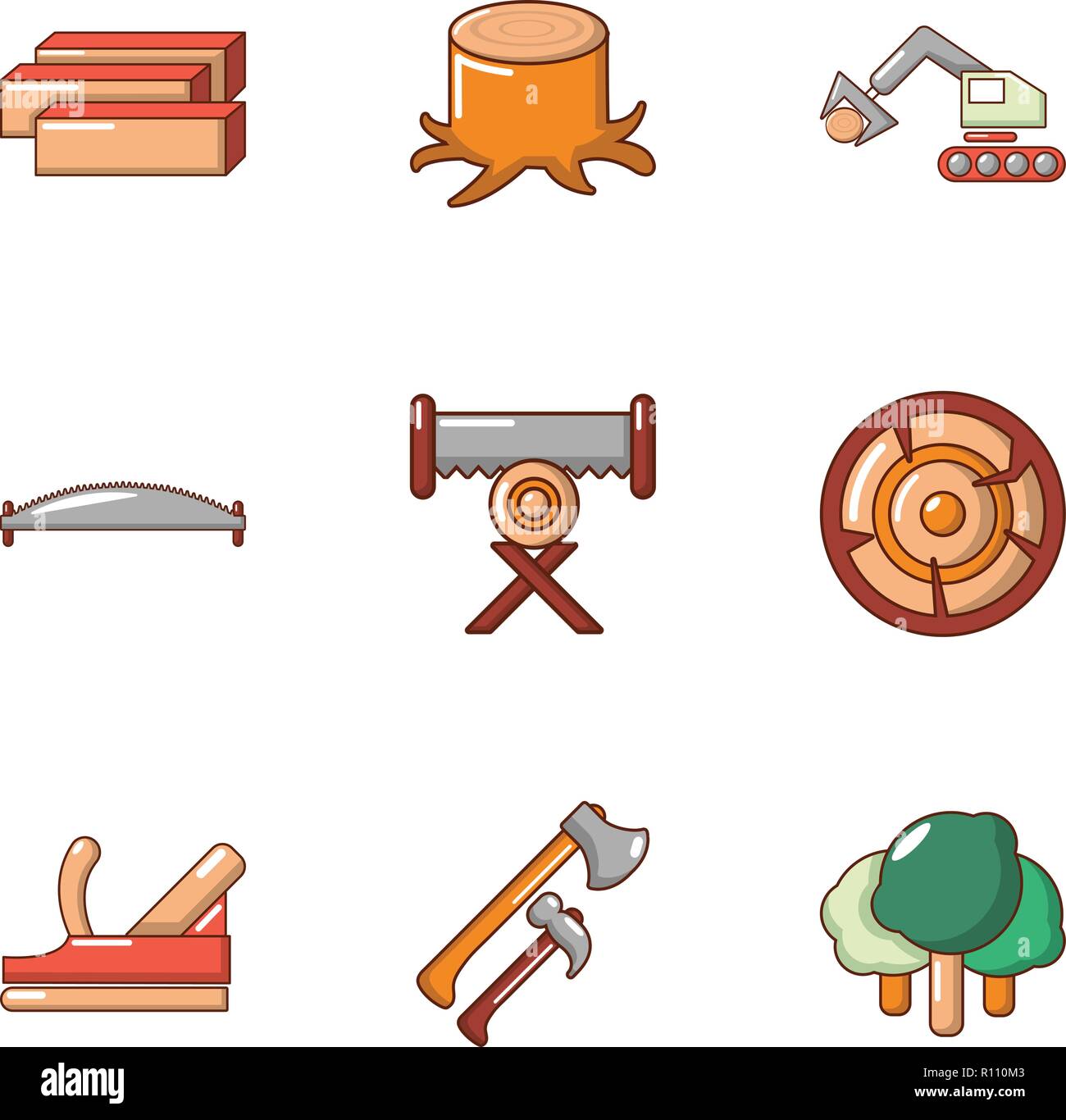 Work treelike icons set, flat style Stock Vector Image & Art - Alamy