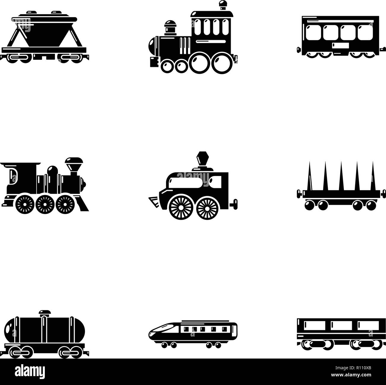 Freight wagon icons set, simple style Stock Vector Image & Art - Alamy