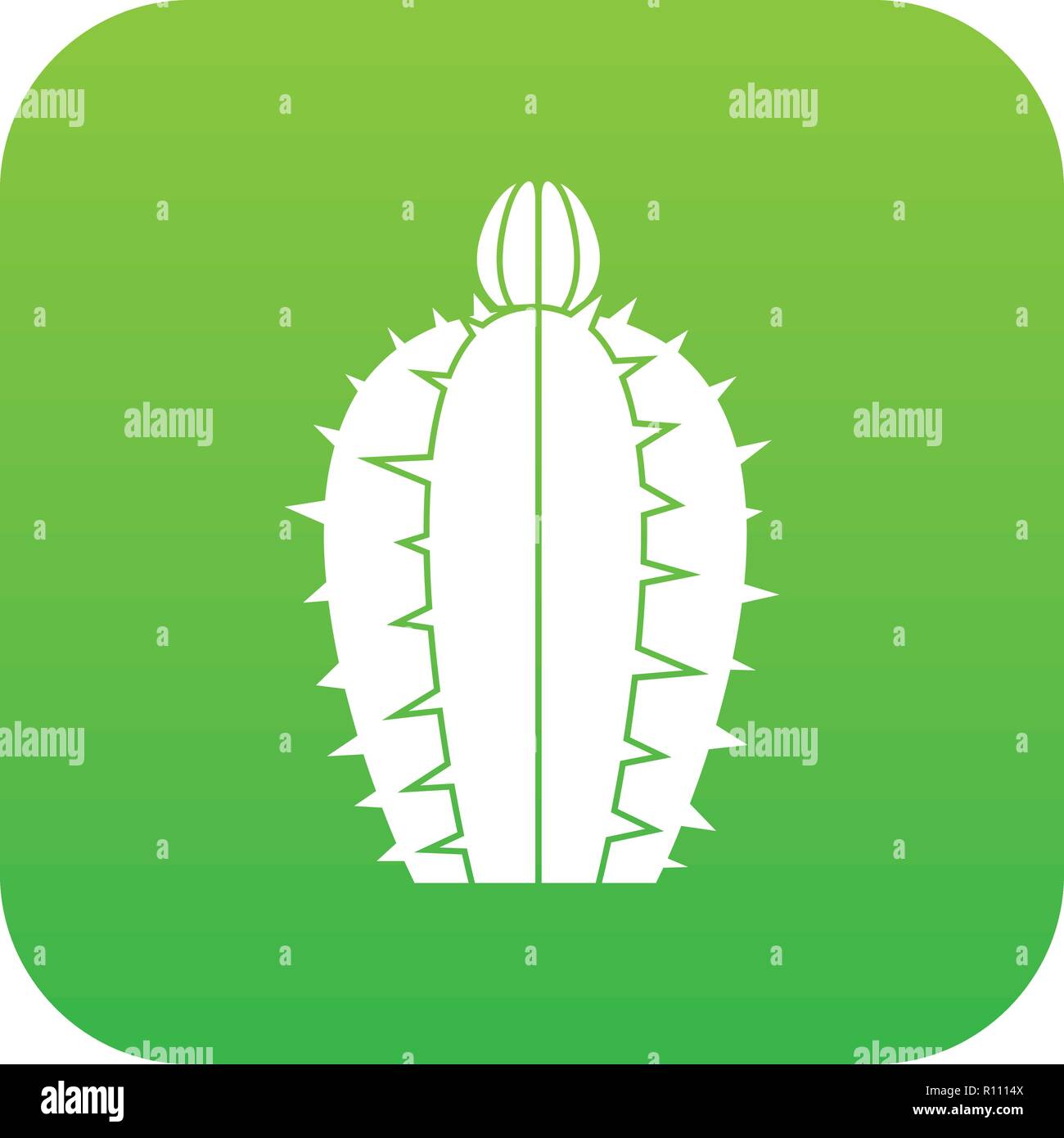 Blooming cactus icon digital green Stock Vector