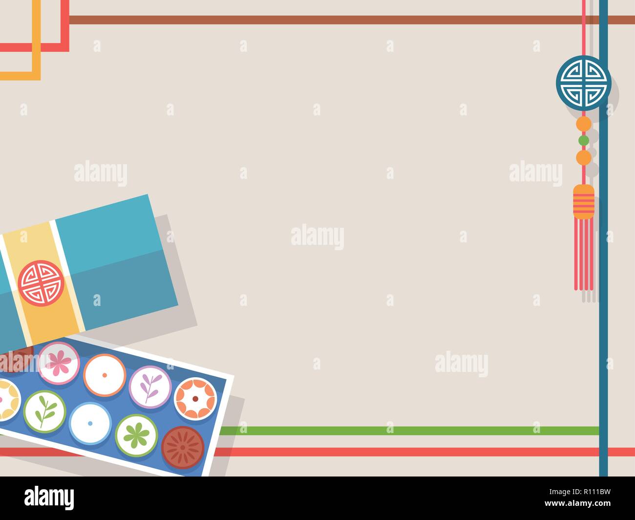 Korean ornament for blank template. banner, greeting card design vector