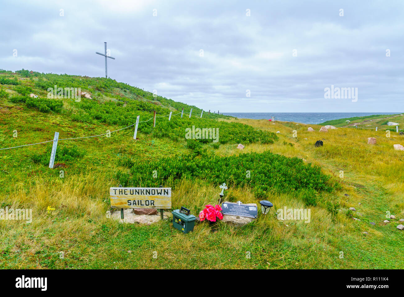 White Point, Canada - September 19, 2018: Memorial to the unknown sailor, Cape Breton island, Nova Scotia, Canada Stock Photo