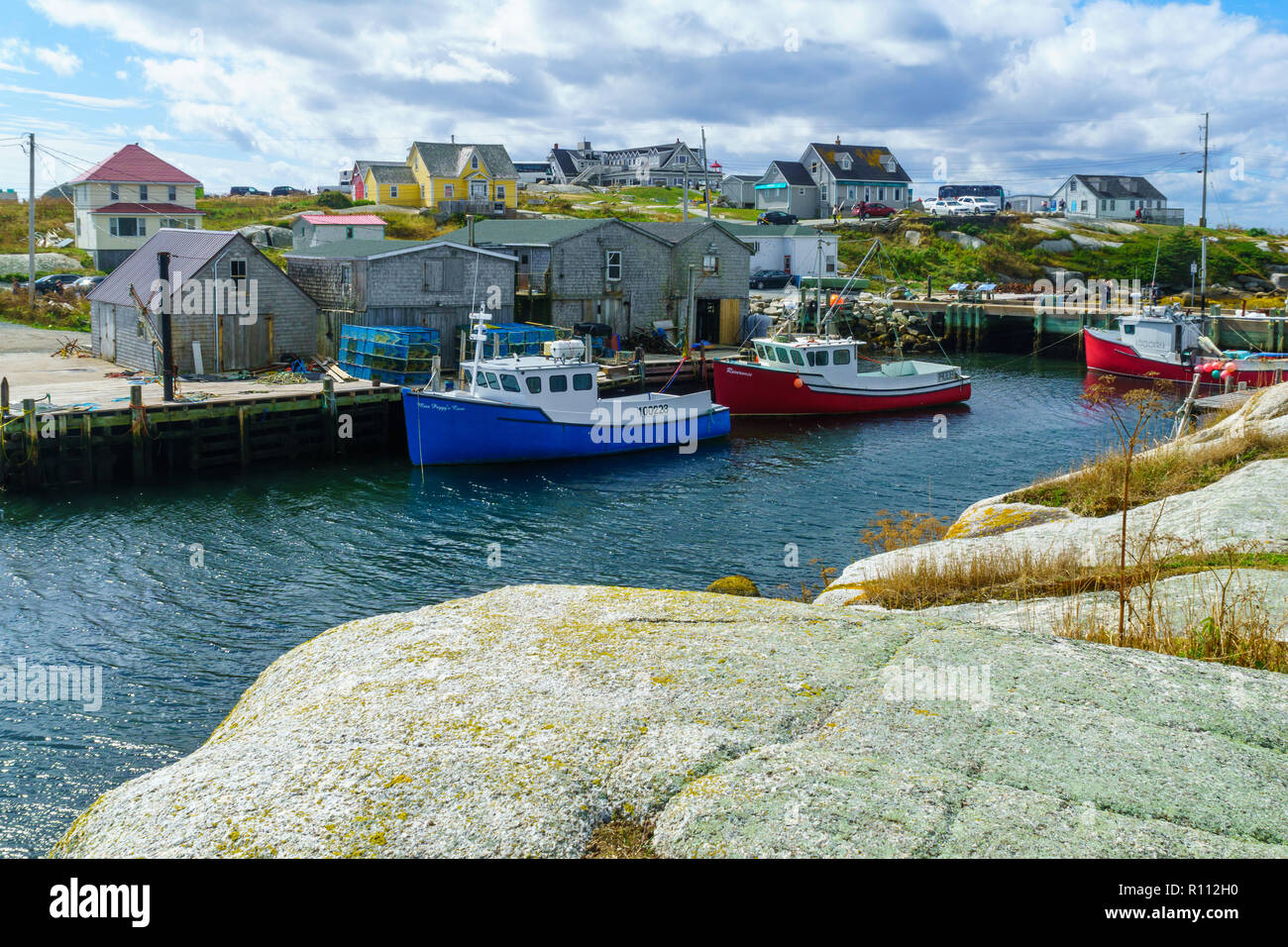 Peggys Cove, Canada September 22, 2018 Scene of the fishing village