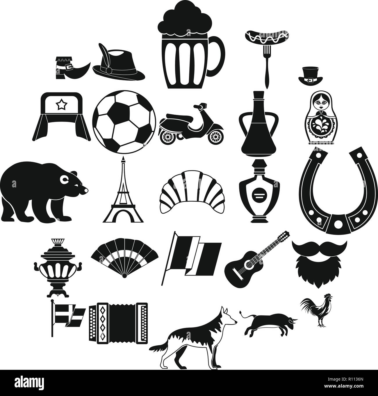 Eiffel tower icons set, simple style Stock Vector Image & Art - Alamy