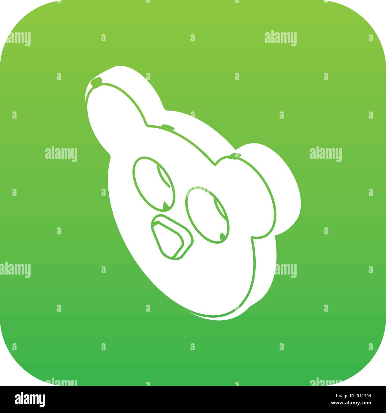 Mouse form button clothes icon green vector Stock Vector