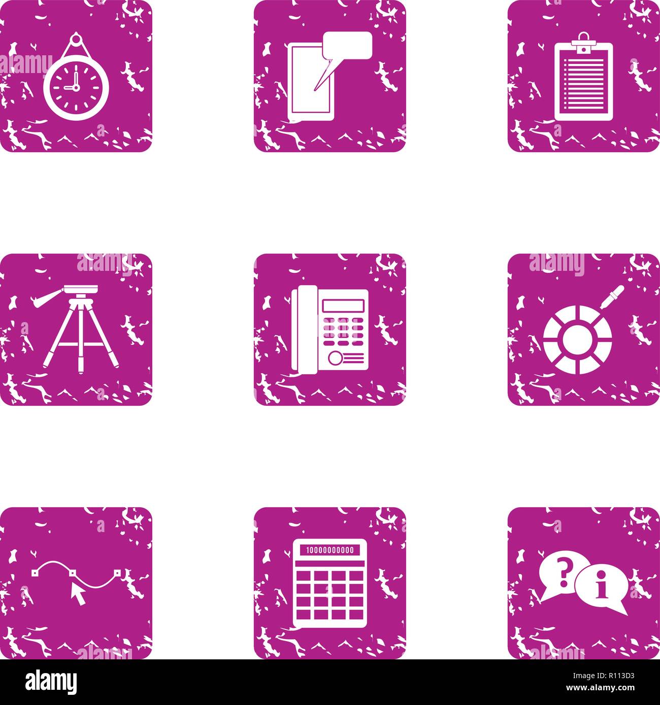 Performance indicator icons set, grunge style Stock Vector Image & Art ...