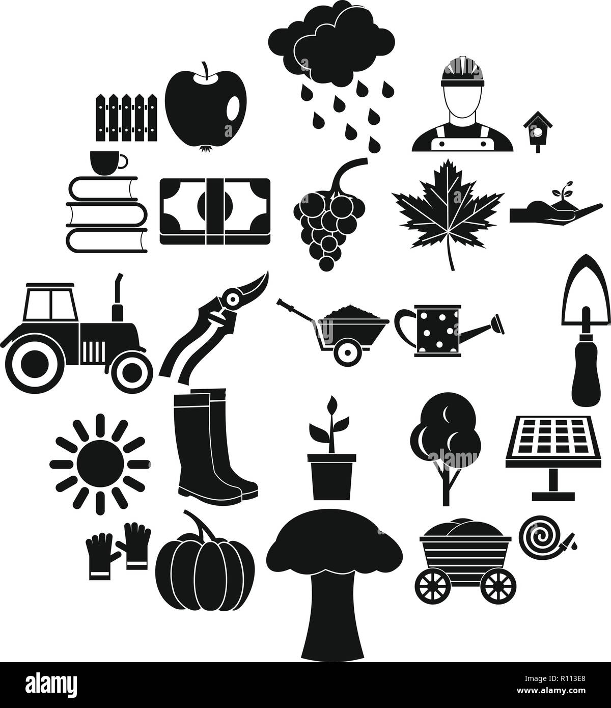 Ranch icons set, simple style Stock Vector Image & Art - Alamy