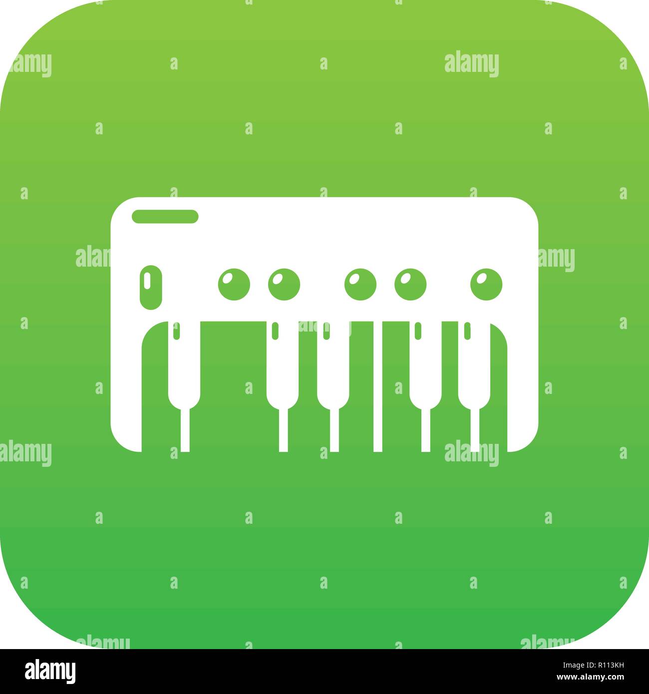 Synthesizer piano icon green Stock Vector Images - Alamy