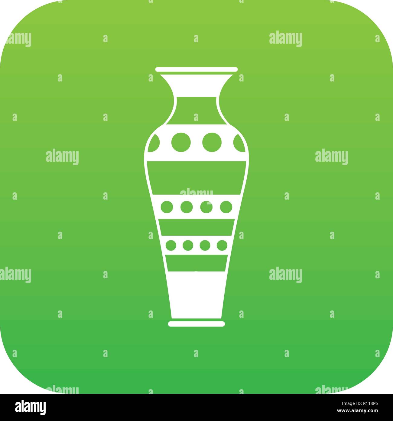 Egyptian vase icon digital green Stock Vector