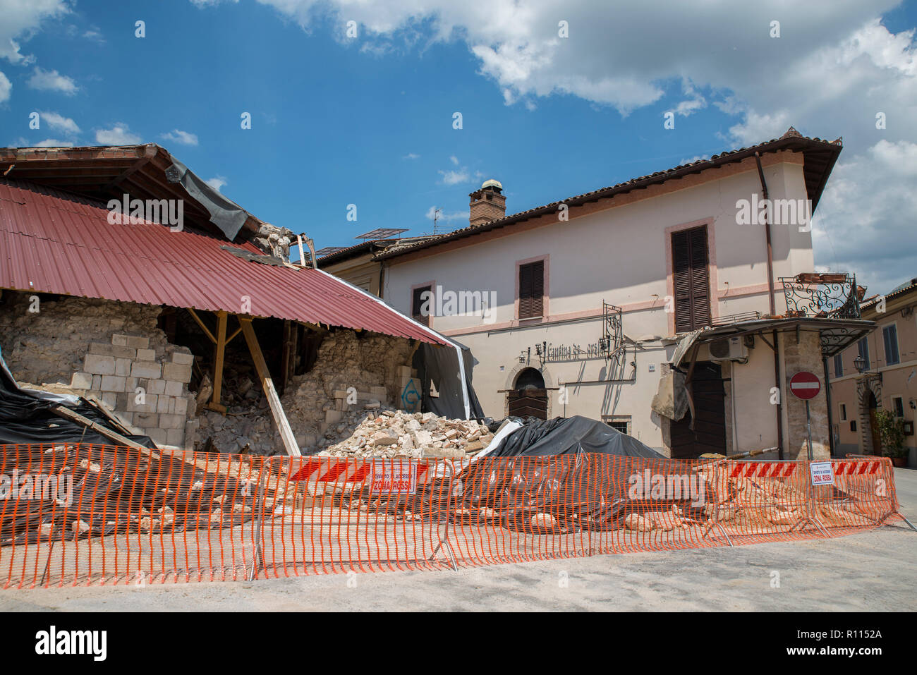 Earthquake damage, Norcia, Umbria, Italy Stock Photo - Alamy