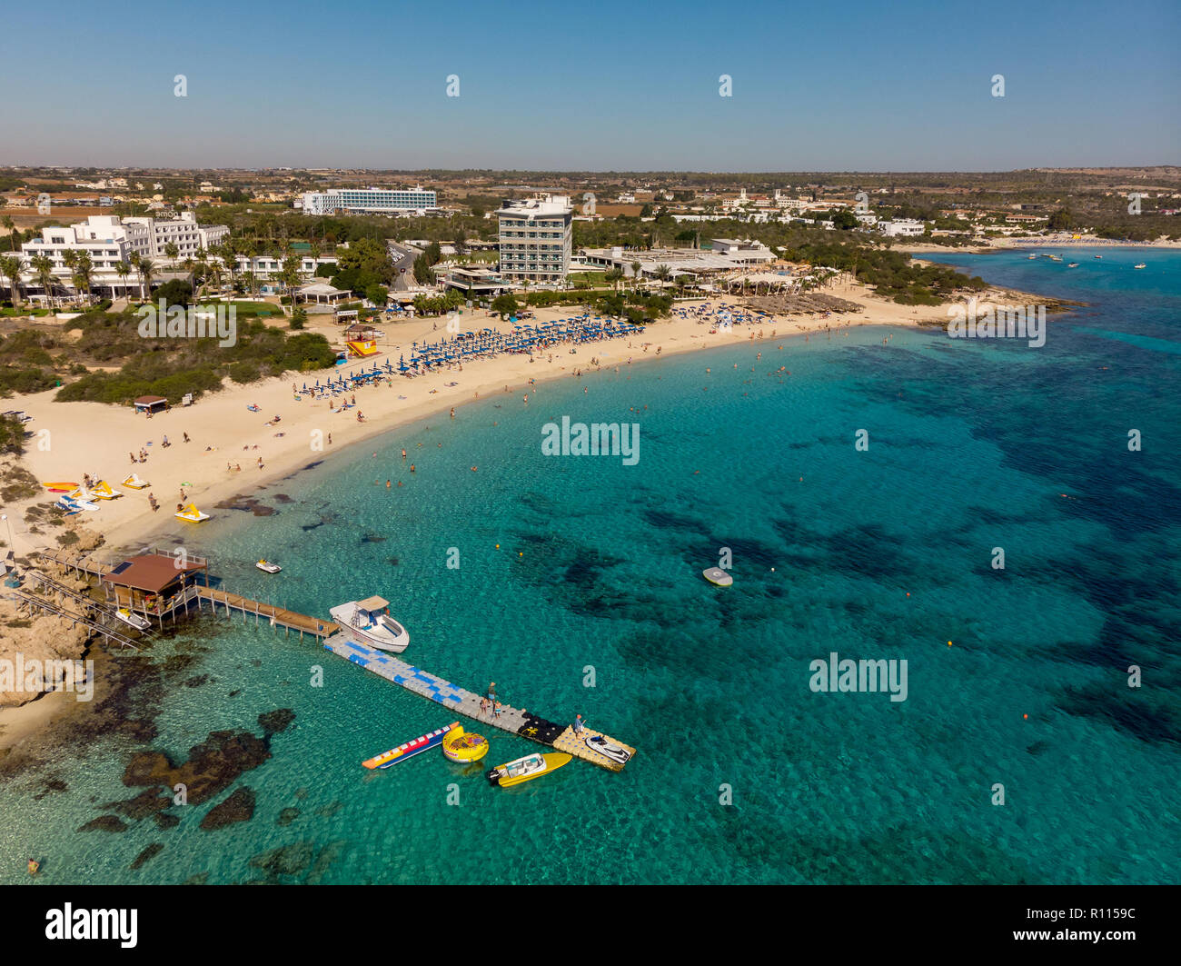 Ayia Napa, Cyprus - November 1. 2018. View from above on the ...